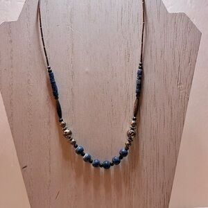 Vintage Beaded Necklace with Silver Tone Filigree Beads & Findings 19 1/2” Inch